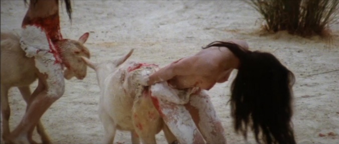 I sincerely hope this actress was well compensated for having to go ass-to-ass with a goat. 